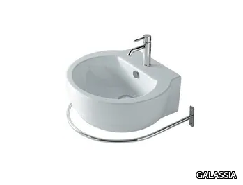 EL1 50 - Wall-mounted ceramic washbasin with towel rail _ GALASSIA