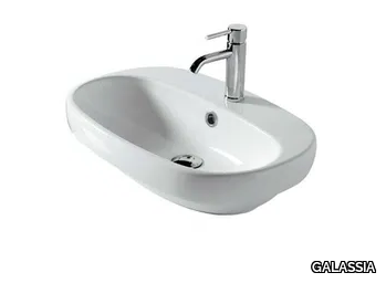 ERGO 60 CM - - Inset oval ceramic washbasin _ GALASSIA