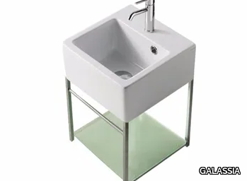 PLUS DESIGN 29 X 29 - Wall-mounted chromed brass vanity unit _ GALASSIA