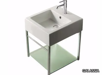 PLUS DESIGN 47 X 47 - Wall-mounted chromed brass vanity unit _ GALASSIA