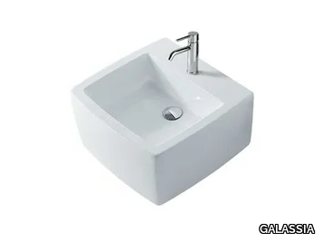 SA.02 50 - Wall-mounted rectangular ceramic washbasin _ GALASSIA