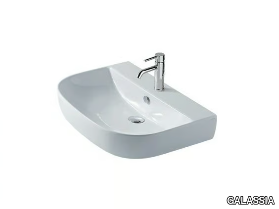 M2 - 70 CM - Single wall-mounted ceramic washbasin _ GALASSIA