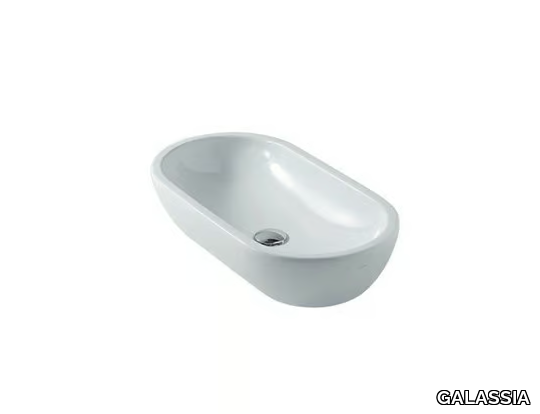 M2 - 70 CM - Countertop oval ceramic washbasin _ GALASSIA