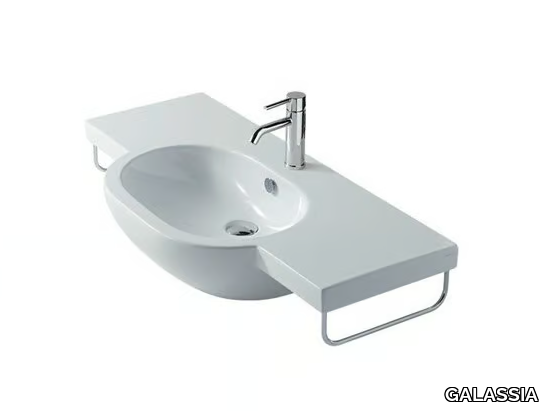 M2 - 100 CM - Wall-mounted ceramic washbasin _ GALASSIA