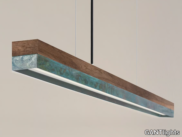 [C1w] OXIDISED COPPER - Oxidized copper and walnut pendant lamp _ GANTlights