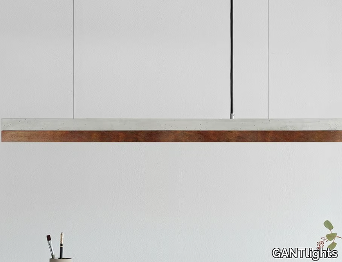 [C2] CORTEN STEEL - Dimmable LED pendant light (L 92cm) _ GANTlights