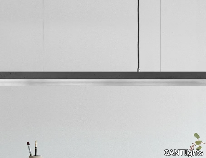 [C2] DARK STAINLESS STEEL - Dimmable LED pendant light (L 92cm) _ GANTlights