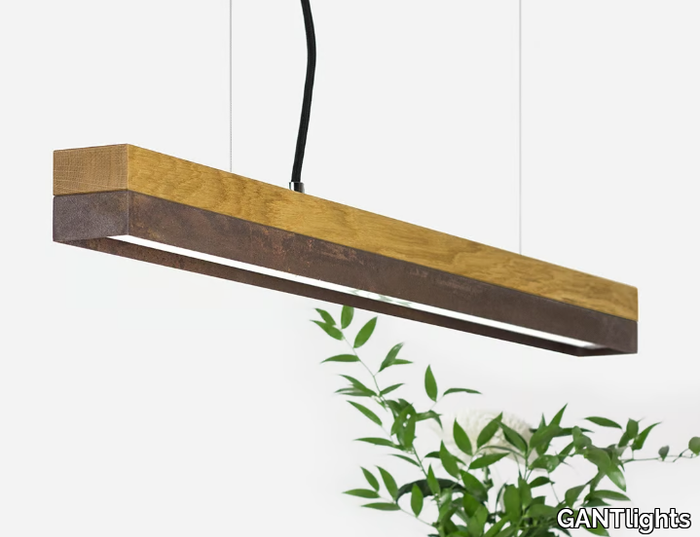 [C2o] CORTEN STEEL - Dimmable LED Pendant Light (L 92cm) _ GANTlights