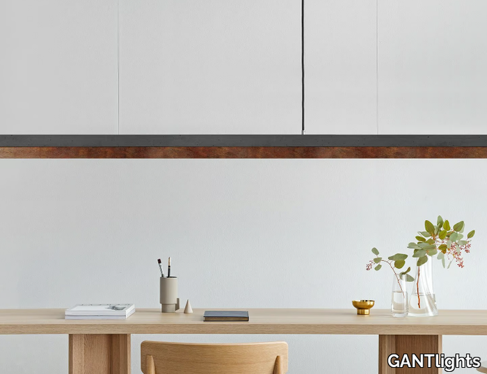 [C3] DARK CORTEN STEEL - Dimmable LED Pendant Light (L 182cm) _ GANTlights