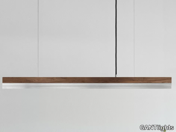 [C2w] STAINLESS STEEL - Stainless steel and walnut pendant lamp _ GANTlights