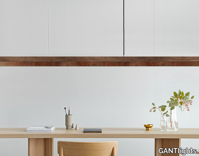 [C3w] CORTEN STEEL - Corten™and walnut pendant lamp _ GANTlights