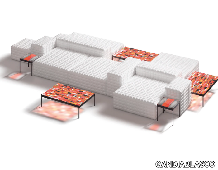 ERNO MODULES - Modular fabric garden sofa with removable cover _ GANDIABLASCO