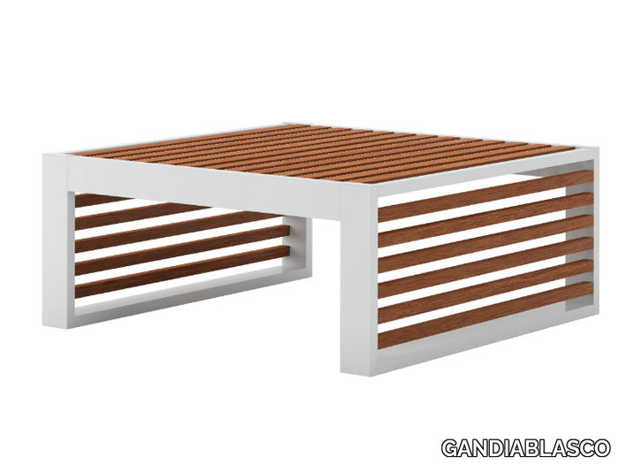 DNA TEAK - Square low teak coffee table _ GANDIABLASCO