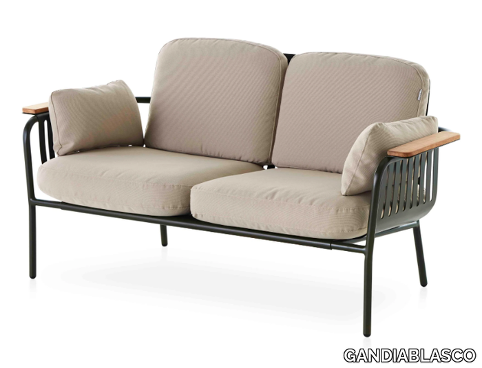 CAPA - 2 seater fabric and thermo lacquered aluminium garden sofa _ GANDIABLASCO