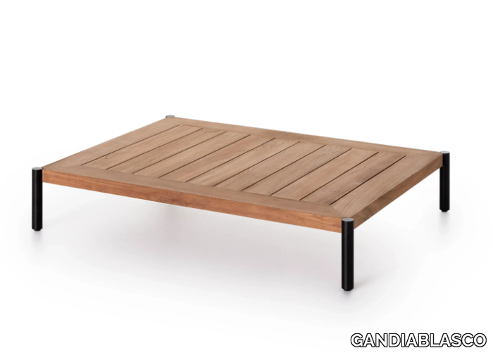 LADEMADERA - Rectangular teak garden side table _ GANDIABLASCO