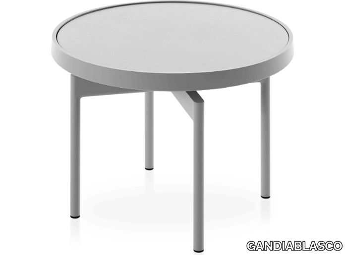 ONDE - Thermo lacquered aluminium and Dekton® garden side table _ GANDIABLASCO