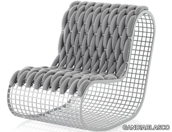 BUIT - Rocking aluminium and rope garden armchair _ GANDIABLASCO