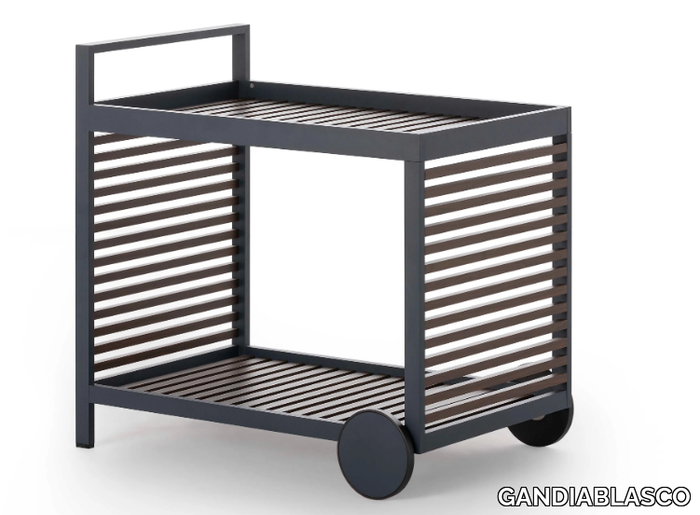 DNA - Teak faux aluminium food trolley _ GANDIABLASCO