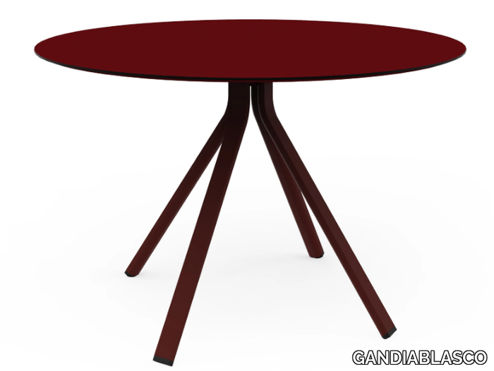 STACK - Stackable round thermo lacquered aluminium table _ GANDIABLASCO