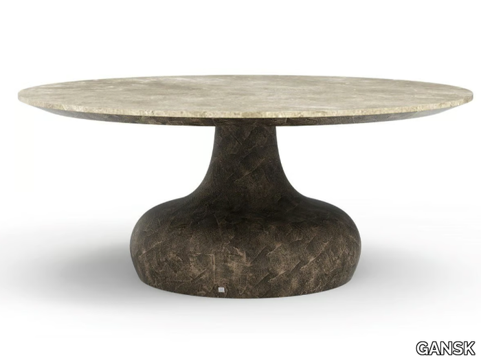 DORA - Round dining table with Carrara marble top _ GANSK