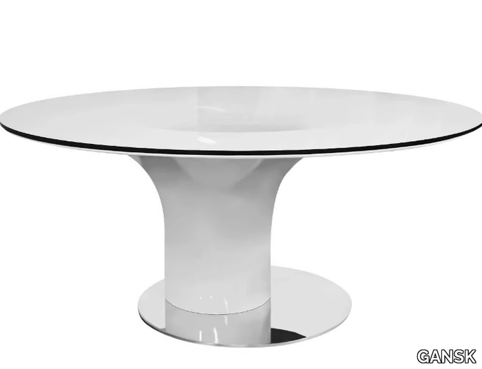 JAZZ - Round dining table with glass top _ GANSK