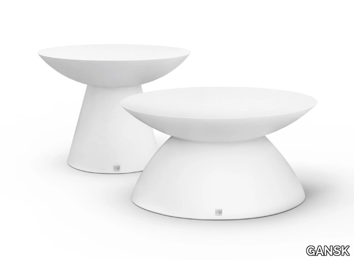 OCEANO - Round fiberglass garden side table _ GANSK