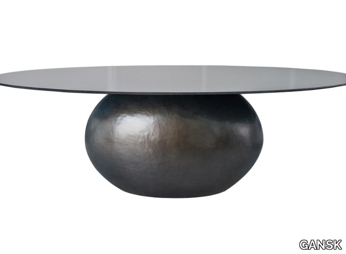 ROYAL - Oval fiberglass dining table with MDF top _ GANSK