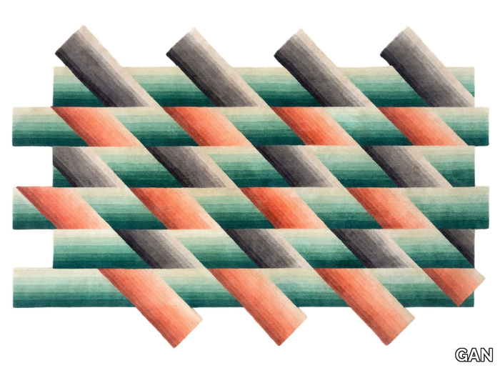 MIRAGE - Wool rug with optical pattern _ GAN