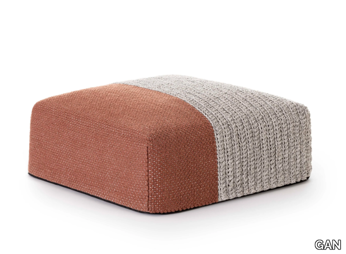 MANGAS OUTDOOR - Square modular recycled PET garden pouf _ GAN