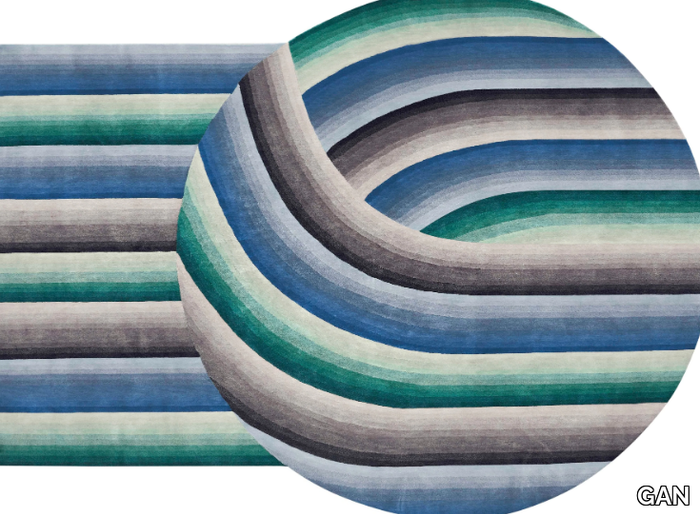 ROUND MIRAGE BLUE - Handmade wool rug _ GAN