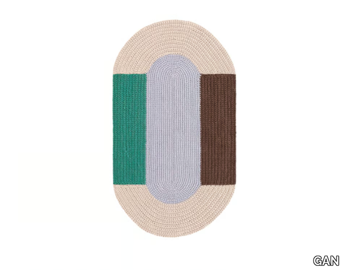 MONO BLUE - Oval wool rug _ GAN