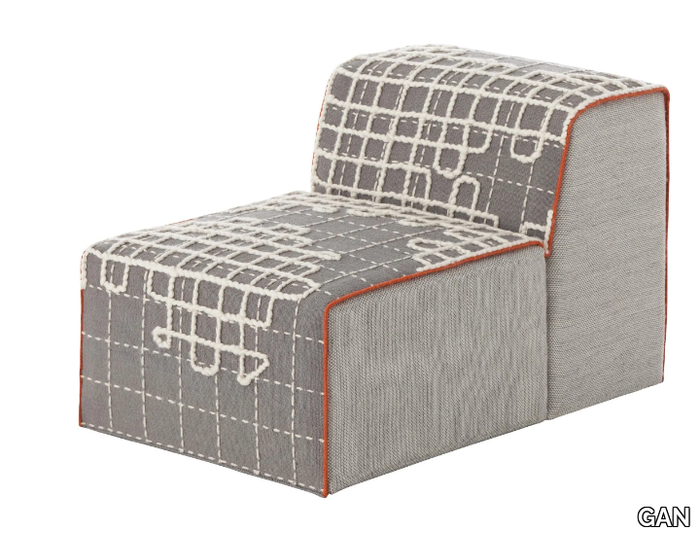 BANDAS A - Upholstered modular fabric easy chair _ GAN