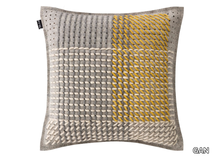 CANEVAS GEO GREY - Square fabric cushion _ GAN