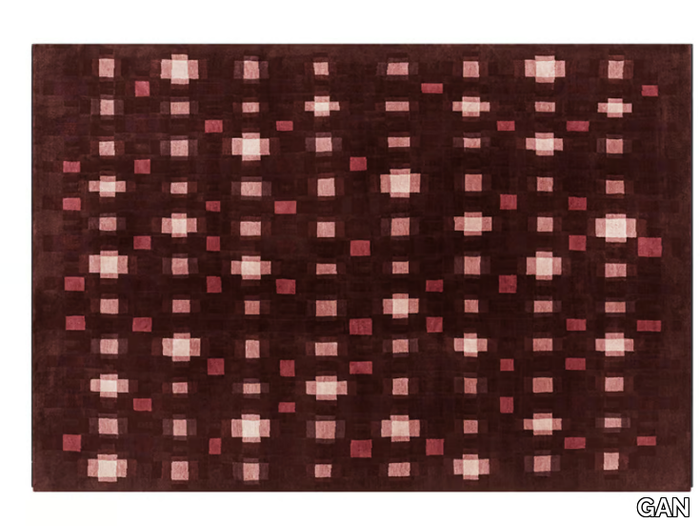 ECHO RED - Rectangular wool rug with geometric shapes _ GAN