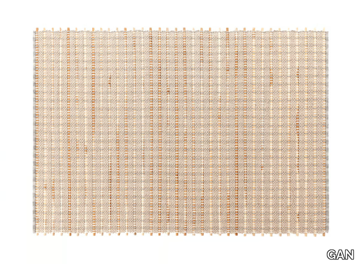 GOZ - Rectangular wool and teak rug _ GAN