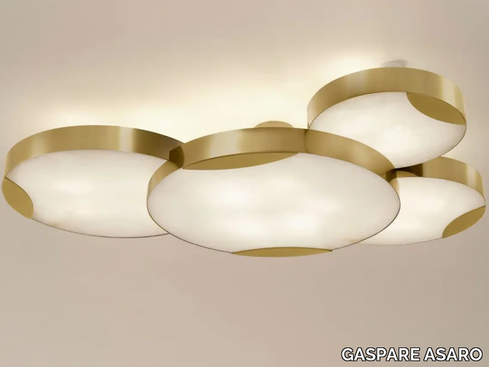 CLOUD N.4 - Handmade LED metal and alabaster ceiling lamp _ GASPARE ASARO