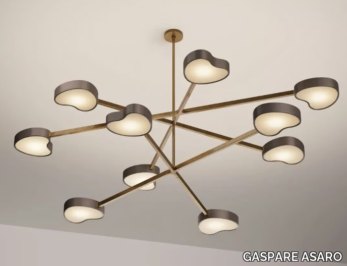 CUORE N.10 - Handmade LED metal and alabaster ceiling lamp _ GASPARE ASARO