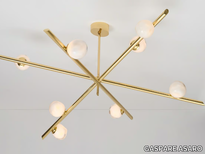 ANTARES X3 - Metal and blown glass ceiling lamp _ GASPARE ASARO