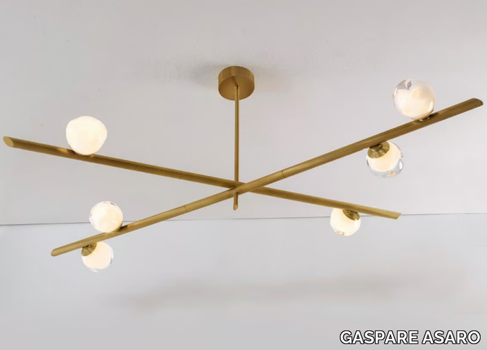 ANTARES X2 - Metal and blown glass ceiling lamp _ GASPARE ASARO