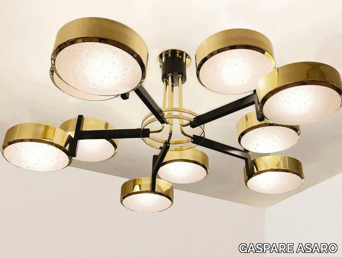 ECLISSI GRANDE - MURANO GLASS - Metal and Murano glass ceiling lamp _ GASPARE ASARO