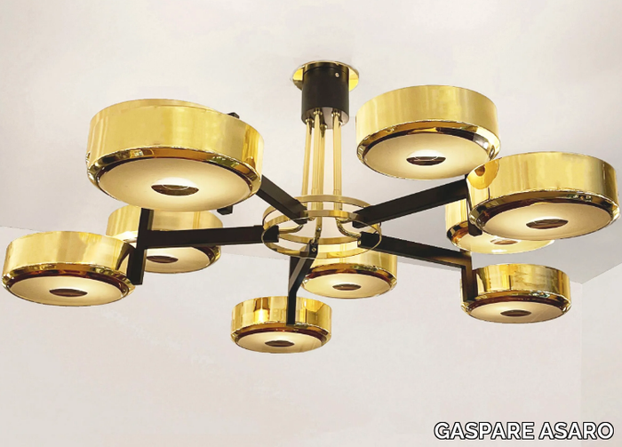 ECLISSI GRANDE-CARVED GLASS - Metal ceiling lamp _ GASPARE ASARO