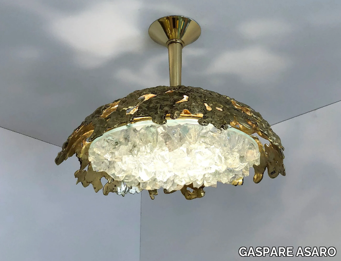 ETNA N21 - Brass and glass ceiling lamp _ GASPARE ASARO