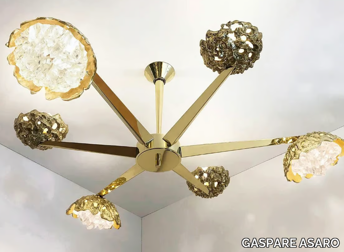 FUSIONE - Brass ceiling lamp with crystals _ GASPARE ASARO