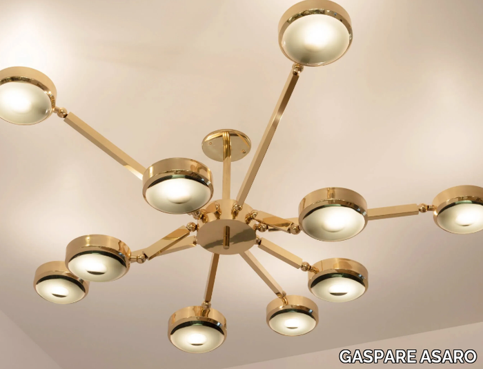 OCULUS - CARVED GLASS - Metal ceiling lamp _ GASPARE ASARO