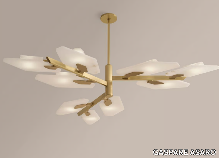 LEAF - Handmade LED metal and alabaster ceiling lamp _ GASPARE ASARO