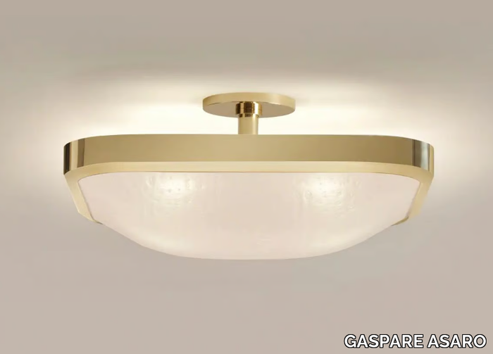 UNO SQUARE - Handmade LED Murano glass and metal ceiling lamp _ GASPARE ASARO