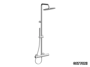 CIRCLE TWO KIT-TS60 - Wall-mounted thermostatic shower panel with hand shower _ GATTONI