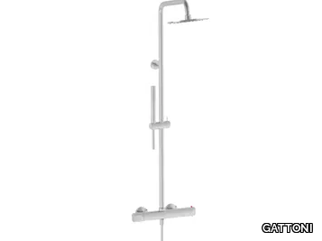 H20MIX 7000 KIT/TS60 - Thermostatic wall-mounted shower panel with overhead shower _ GATTONI