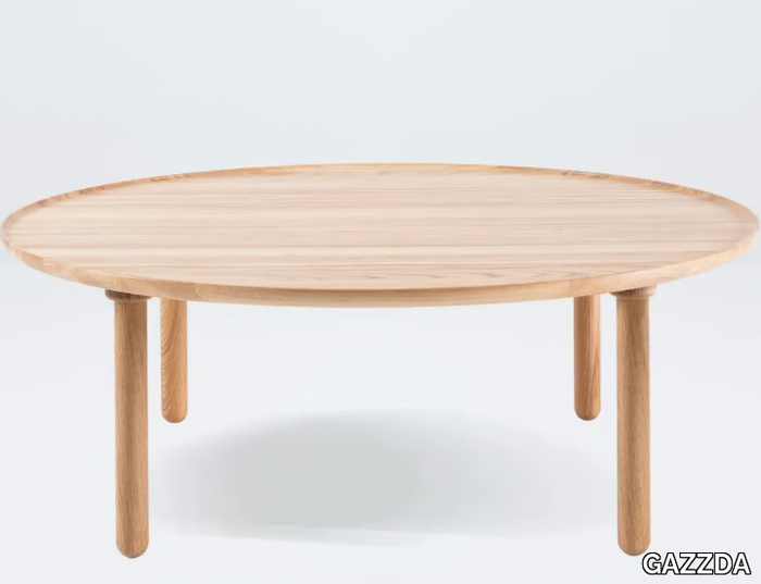 MU - Round oak coffee table _ GAZZDA