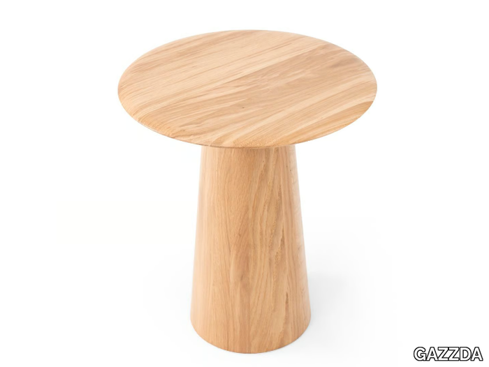 MUSHROOM - Round oak side table _ GAZZDA